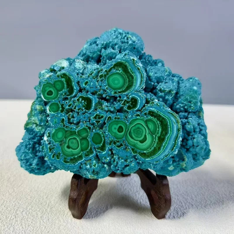 High Quality Chrysocolla Malachite Crystal Slice Heart Chakra Healing Stone Reiki Energy Mineral Specimen for Meditation Decor