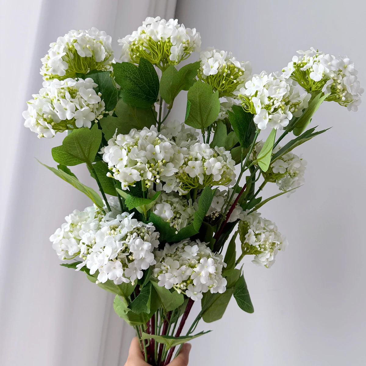 High Quality 5-Head Silk Artificial Hydrangea Flower Ball Handmade Realistic Long-Lasting Decor for Weddings Home Decoration MegaBDM