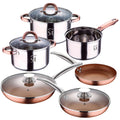Onil 5pc stainless steel cookware set + 5-piece pressed aluminum frying pan set