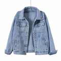 Wholesale Custom Blue Denim Jean Jacket for Women Stylish Casual Fashion Outerwear Lightweight Durable Jackets for Everyday Use