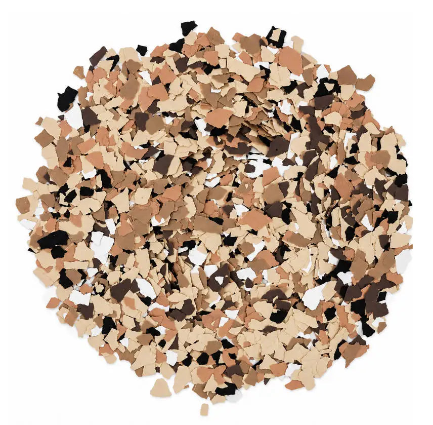 1/4" Decorative Vinyl Flakes for Epoxy Garage Floor Coatings & Polyaspartic Floor Systems Blended Color Chips