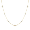 CANNER New Trendy 925 Sterling Silver Zircon Flower Diamond CZ 18k Gold Plated Necklace for Women Gift