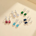 S925 Silver Drop Earrings Wholesale Bold Colored Zircon Style Silver Earrings 925 Sterling