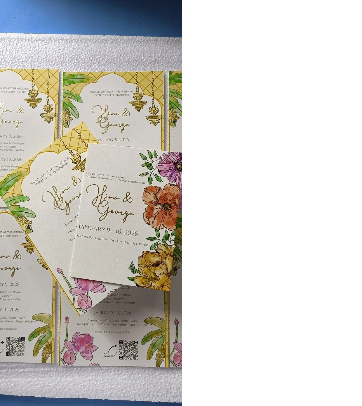 Custom Handmade Offset Printed Animal Print Wedding Stationery Foil Stamping Paper Cards with Angel Style Invitation Designers