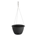 Prosperplast Splofy Round WS 4.8L hanging round planter made of anthracite-colored plastic 27 x 16.6 cm