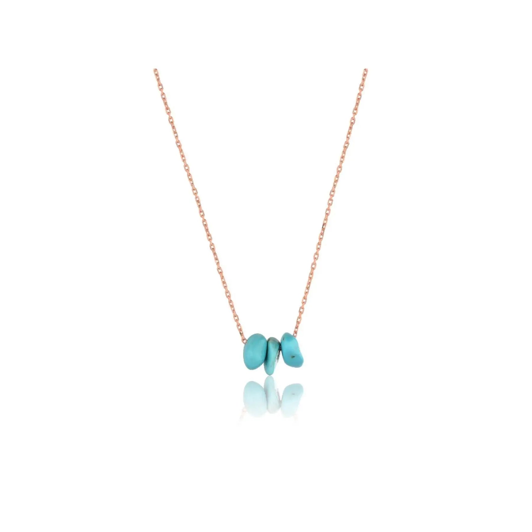 Azuris 925 Sterling Silver Fine Pendant Necklace with Turquoise Stone Made in Turkey