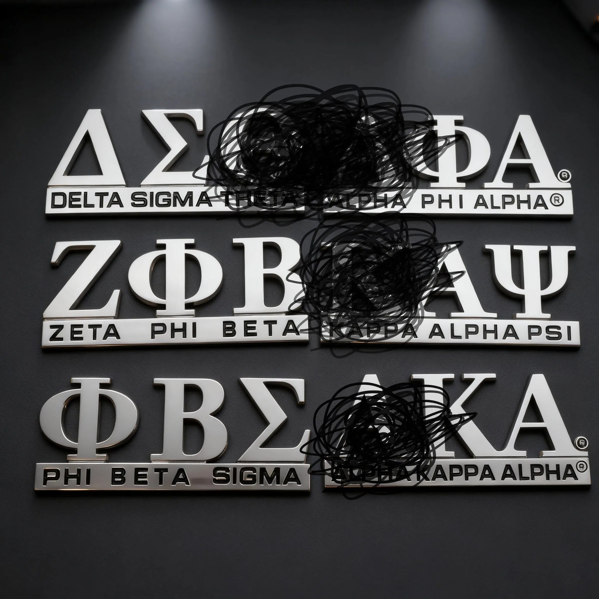 ABS Zeta Phi Beta Greek Sorority Fraternity Chrome Auto Car Emblem Decals Cut Out Badge Tag Decal Stickers Plastic Craft