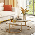 Modern Centre Table Marble Top Round Table Living Room Furniture Metal Stainless Steel Frame Coffee Table Set