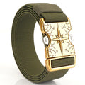Custom Elastic Stretch Y2K Tushi Tactical Nylon Belt for Men 1.5 Inch Wide Gold Alloy for Buckle Casual Style