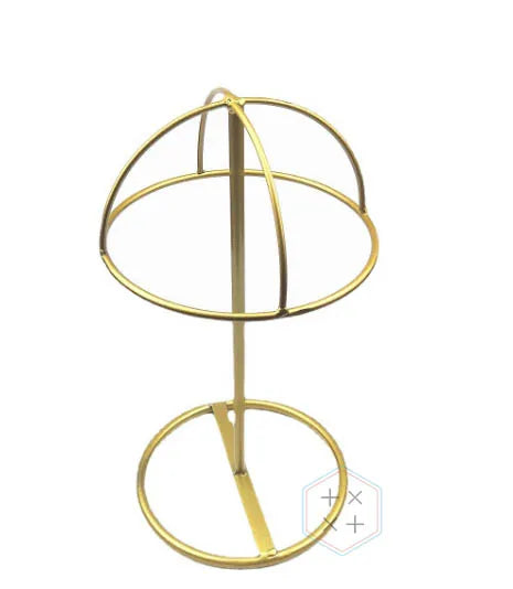 Modern Iron Powder Coated Tabletop Wig Display Rack & Hat Stand Organizer with Easy Installation for Shop Use
