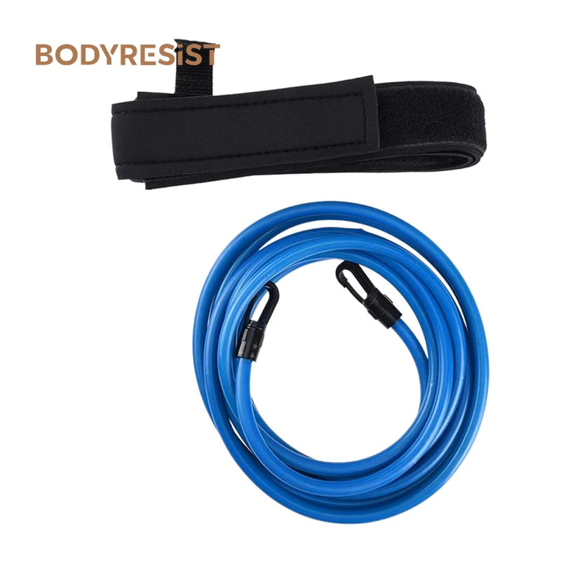 Adjustable Swim Training Resistance Belt Adult Kids Swimming Exerciser Leash Mesh Pocket Safety Swimming Pool Accessories