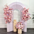 DKB Romantic Spring Event Floral Arrangement Backdrop Decorative Blush Pink Silk Rose Flower Hanging Arch Decoration