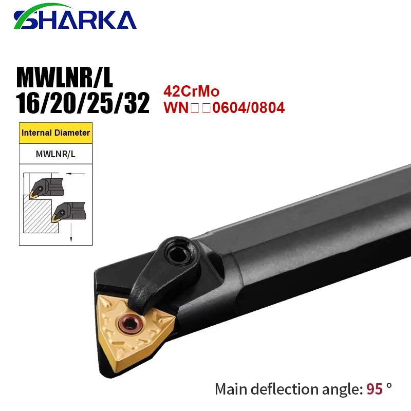 SHARKA S16Q-MWLNR S20R S40T S50U S25S S32T MWLNR MWLNL Internal Turning Tool MWLNR/L Lathe Bar Turning Holder CNC Tool Bar