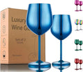 Blue 304 Stainless Steel 17oz Classic Red Wine Glass for Restaurant Bar Birthday Party Wedding Wine Tumbler Goblet Glasses