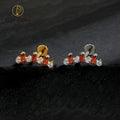ASTM F136 Baguette CZ Climber Stud Earring Cluster Cartilage Helix Labret Titanium 16G Internal Threaded Stud Piercing
