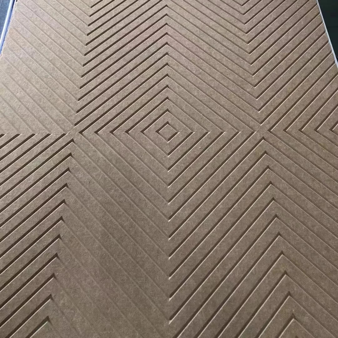 Beveled PET Felt Acoustic Wall Panels for Interior Decor Soundproof V groove Polyester Felt Acoustic Wall Panels