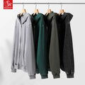 SK Men's Winter Lined 320g Washed Cardigan Double Yarn Batik Hooded Sweater Size XL Loose Fit Digital Printing Knitted Fabric