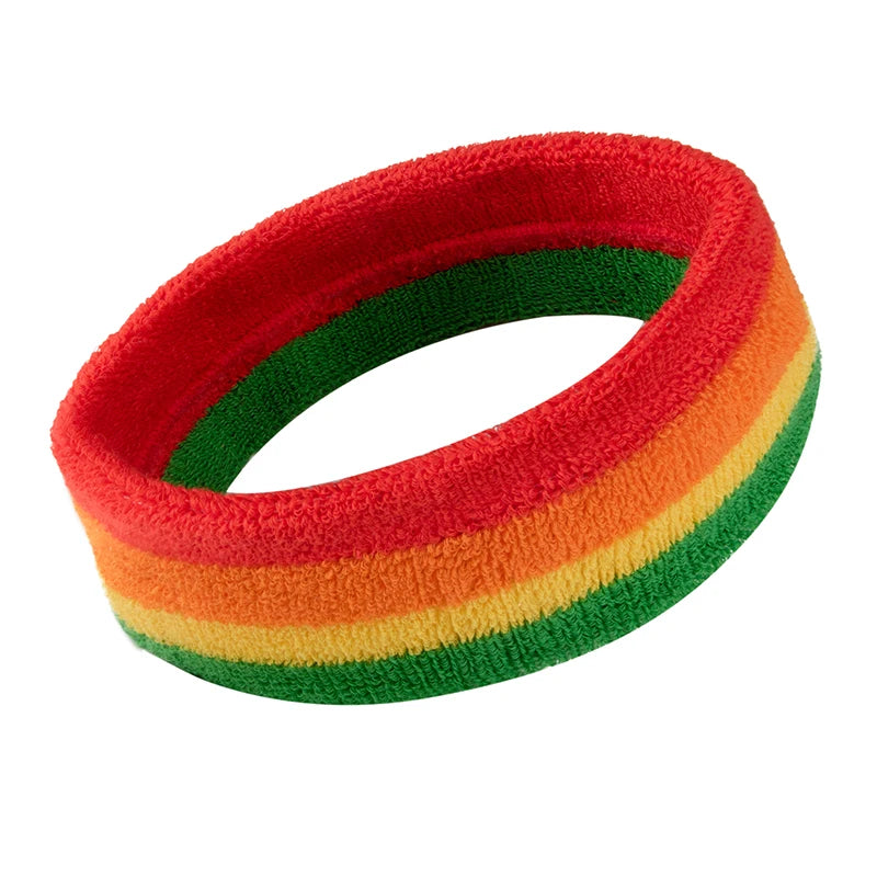 RTS Four  Colors Headband Red Orange Yellow Green Color Sweatband for Sports