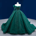 For Jancember Vintage Green One-Shoulder Prom Evening Dress 2021 Sequins Beading Appliques Crystals Embroidery Natural Parties