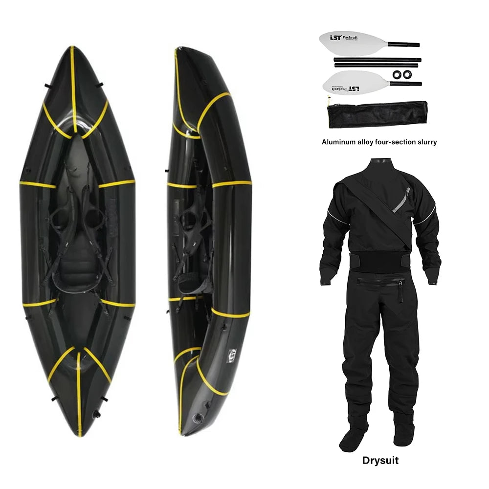 LST Inflatable Stable Light Weight Floating Boat Packraft for 1 Person Fishing Cheap China