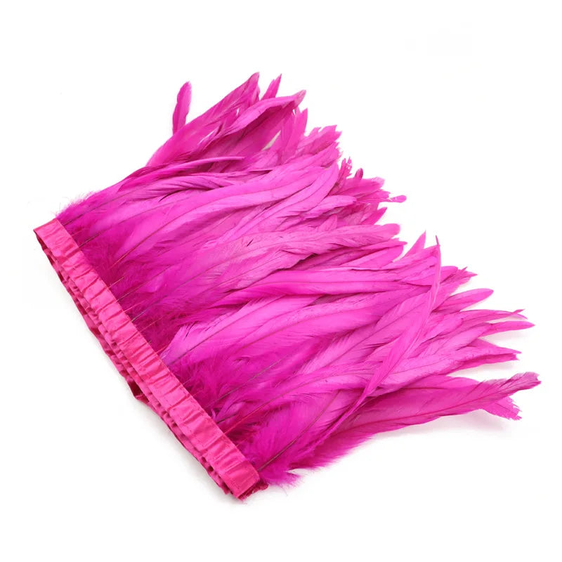 20-25CM a Variety of Colors Stripped Rooster Tail Feathers Hair Cloth Edge Performance Suit