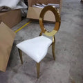 Luxury Stainless Steel Dining Table and Chair for Dining Room Furniture Wedding Chair