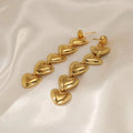 SP Fashion Love Pendant Earring Stainless Steel 18K Gold Exaggerated Long Heart Drop Dangle Earrings for Women