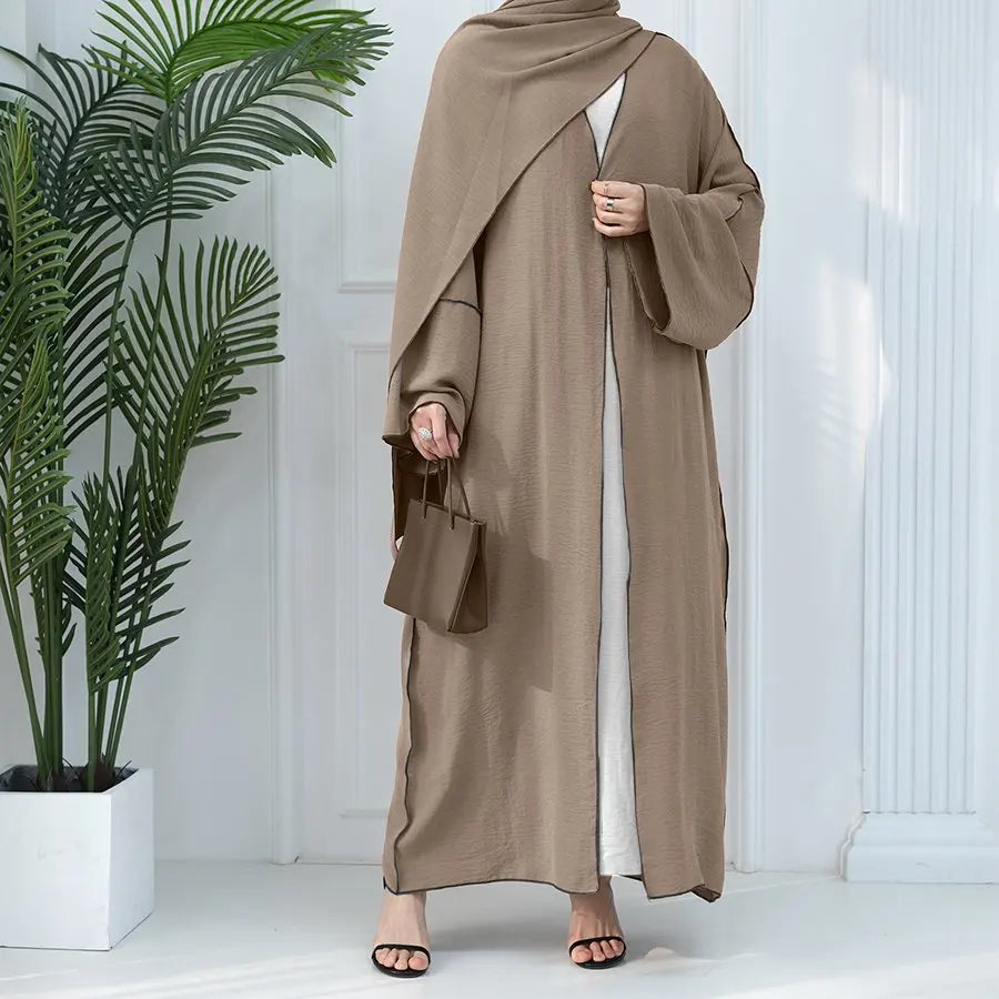 Muslim Open Abaya for Women Dubai Luxury Dress Turkey Cardigan Kaftan with Belt Islamic Kaftan Prayer Clothing