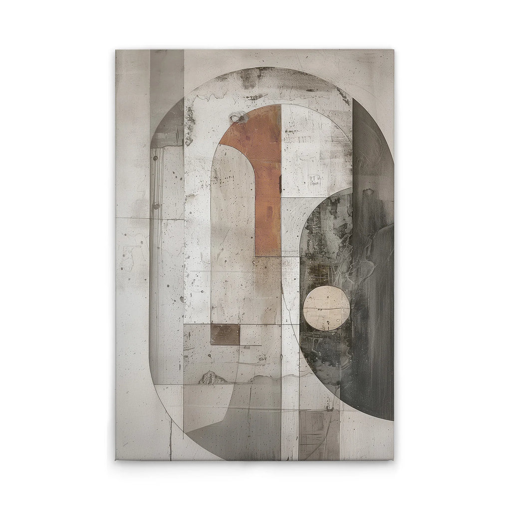 Made In Germany - Home Decor Canvas Picture Abstract Shapes - Wall Mural In Beige And Cream - Canvas Picture On Stretcher Frame