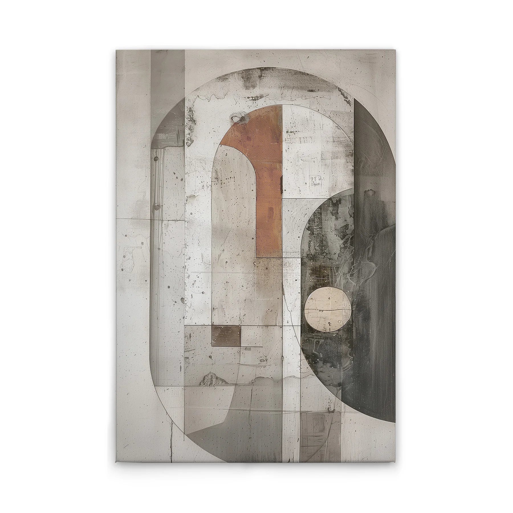 Made In Germany - Home Decor Canvas Picture Abstract Shapes - Wall Mural In Beige And Cream - Canvas Picture On Stretcher Frame