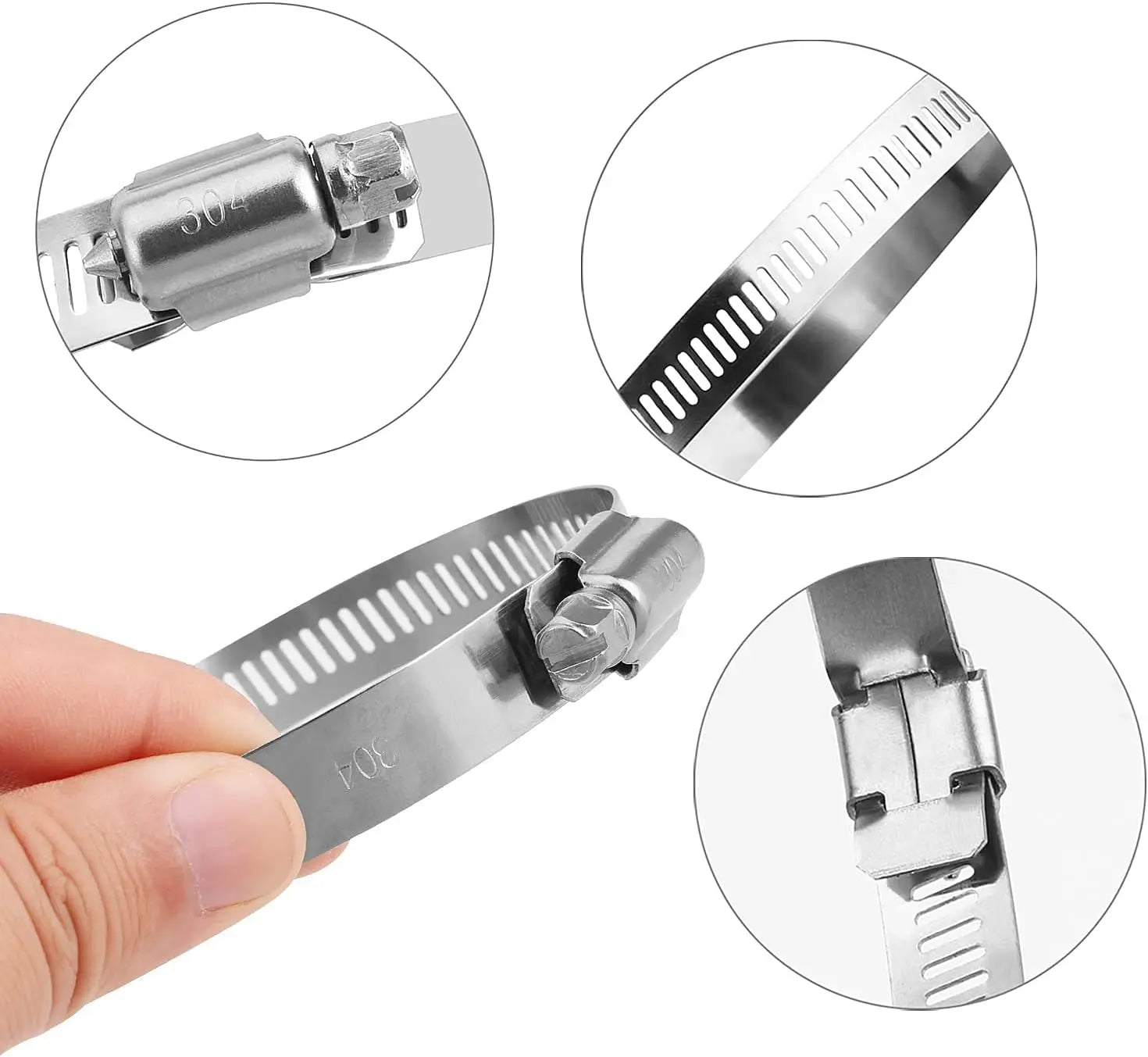 Wholesales 3 3/4 4 6 8 Inch 30mm Heavy Duty Pipe Hose 4" Spring Clamp Woodworking 316 Stainless Steel 50.8mm Clamp