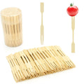 Wholesale Eco-Friendly Mini 90mm Disposable Fruit Fork Bamboo Wood with Two Prong for Food Serving