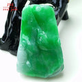 Myanmar Natural a Type Jadeite Jade  White Pendant Sun Green Full Green Lotus Fish Emerald  White Pendant 67.04