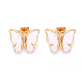 QIKU New Design 9 Colors Exquisite Rhinestone Rainbow Butterfly Stud Earrings Women's Trendy Gold Plated Party Fashion Jewelry