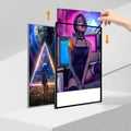 Ultra-Thin LED Rectangular Glass Lighting Poster Aluminum Frame Indoor Movie Posters Decorative Advertising Light Box for