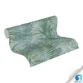 Made in Germany - Pre-Pasted Wallpaper Rolls Palms Green Blue - Non Woven Vinyl - Jungle Wallpaper Pre-glued - 1005 x 053 m