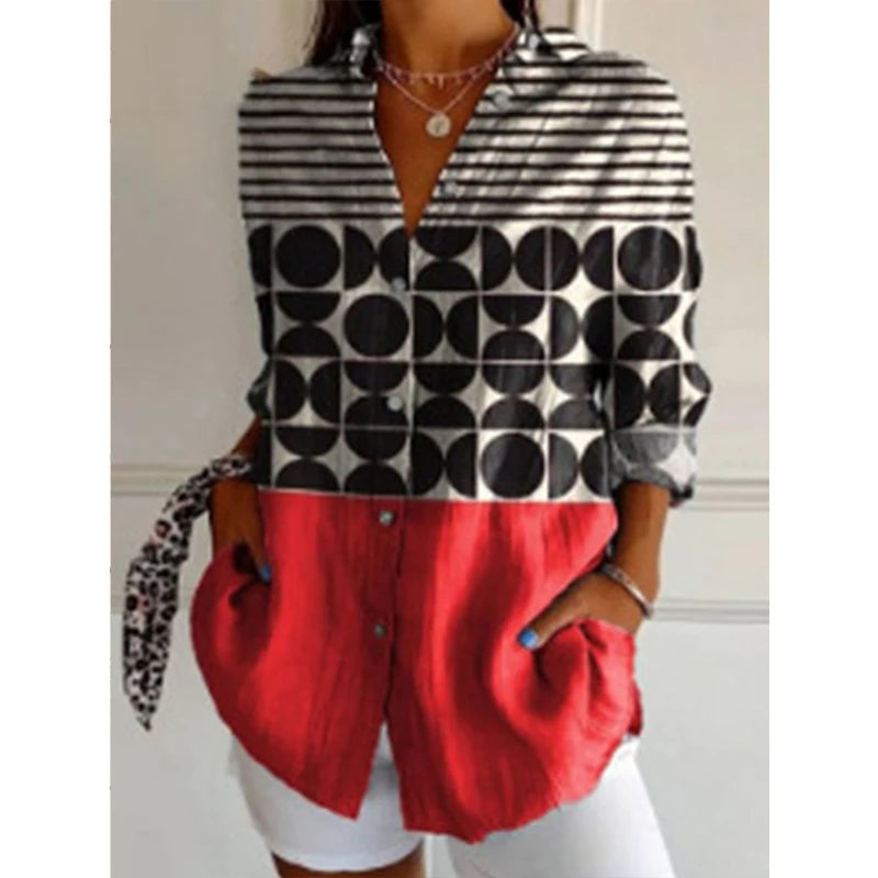 2025 Summer New Arrivals Women's Long-sleeve Shirts Trendy Long-length Shirts with 3D Printed Patterns
