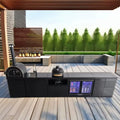 Factory Direct Premium Modern Stainless Steel Kitchen Cabinet with U Shaped Handle Design 18'' Kamado Grill for Home