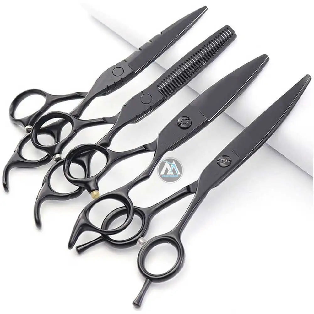 6 Inch Stainless Steel 440C High Hardness Right-Handed Hair Scissors for Salon Stylists & Barbers (Thinning Cutting Set)