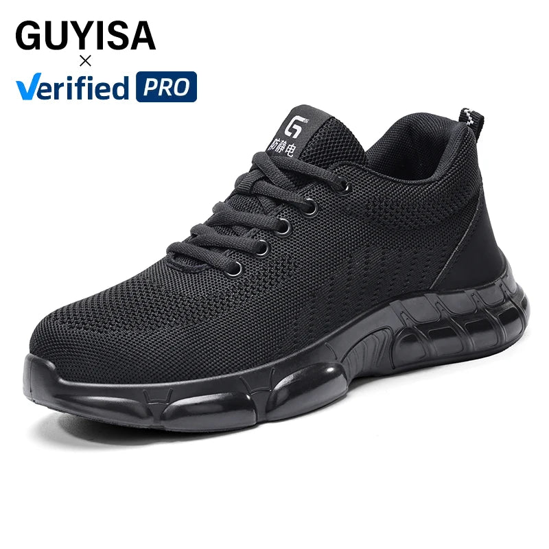 GUYISA Anti-static and Anti-slip Safety Shoes Fly Woven Fabric Upper Foot Protection Safety Shoes