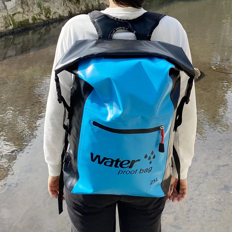 Outdoor Fashion Unisex Waterproof 25L Hiking Backpack for River Rafting Swimming Diving Fishing Camping
