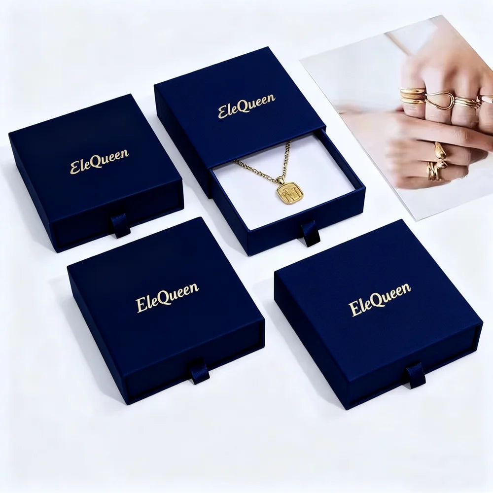 Custom Logo Eco-friendly Jewelry Gift Box Necklace Drawer Package Slide Drawer Paper Box with Black Foam for Jewelry Packaging