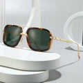 Logo Custom Fashion Vintage Metal Square Sun Glasses UV400 Big Frame Pilot Sun Glasses for Men