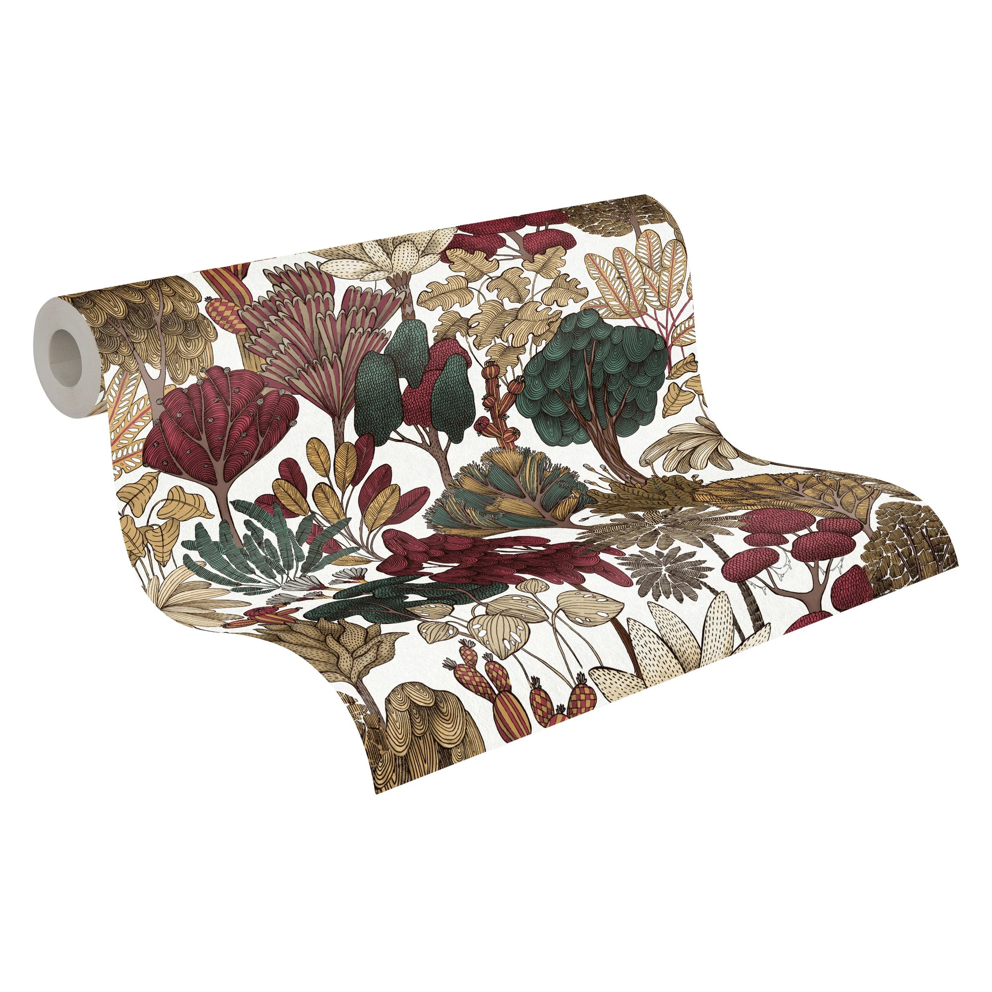Made in Germany Modern Floral Kitchen Luxury Non Woven Contract Wallpaper Rolls Red Beige Brown Green 10.05x0.53m