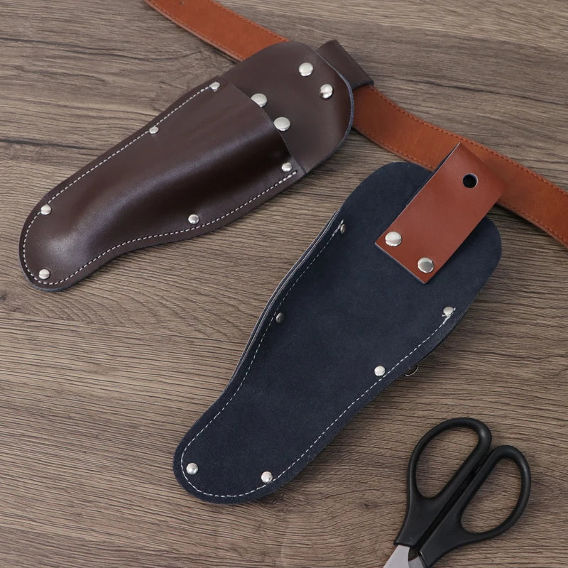 Heavy-duty Genuine Leather Scissor Belt Pouch Adjustable Waist Scissor Holder Minimalist Belt Tool Holder for Hairdressers