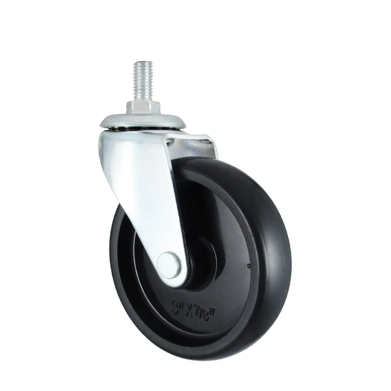 3 Inch Nylon Wheel 3/8\" Steel Threaded Stem Casters Furniture Replacement for Outdoor Living Room for School Bathroom Dining