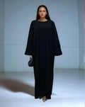 LM049 Middle Eastern Corduroy Muslim Abaya for Ramadan Celebration Designed for Arab Women