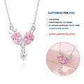 FDXZ-219 Luxury Sweet love Necklace Women pink Zircon Sterling Silver Heart Pendant 925 Sterling Silver Jewelry