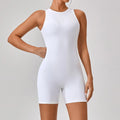 Zipper Sleeveless Casual Sportswear-Yoga One-piece Shorts One Piece for Women