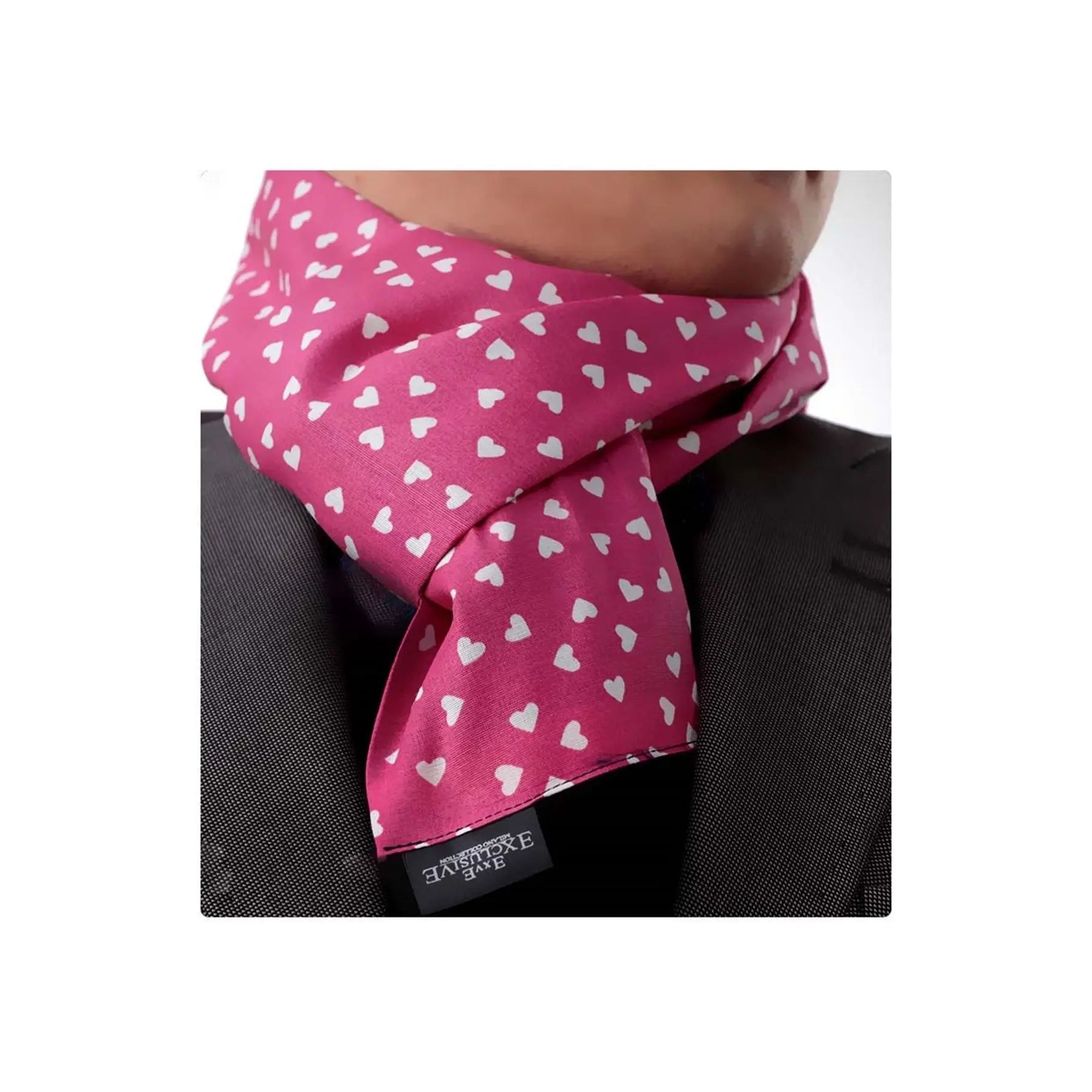 Double Sided Woolly Pink Scarf with White Hearts Traditional Shawl & Scarf for Men One Size